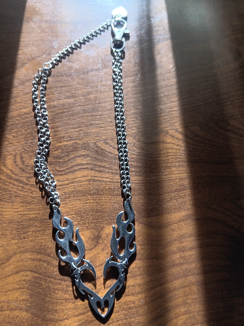 Silver Flame Chain Necklace